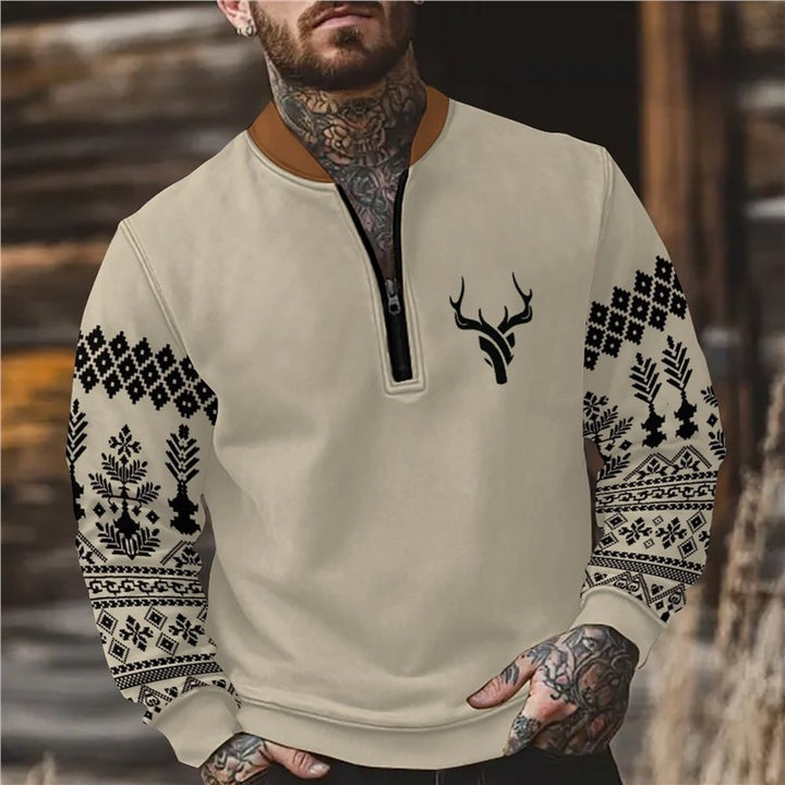 Herren Sweatshirt mit modischem Reißverschluss Echoarchiv