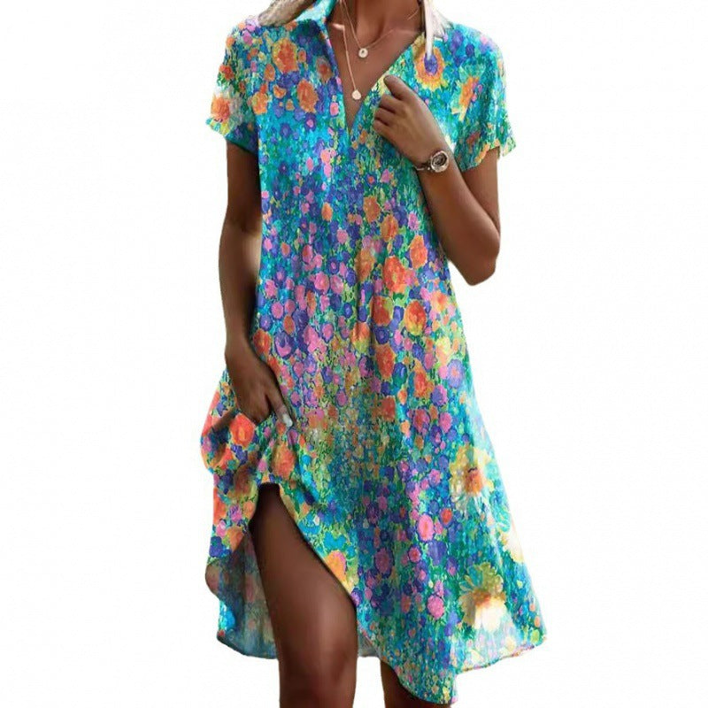 Damen Sommerkleid mit floralen Mustern Echoarchiv