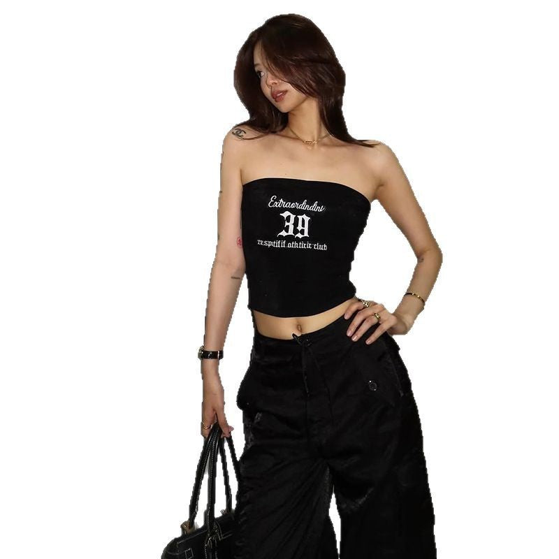Damen Crop-Top mit kreativem Schriftzug Echo Archiv