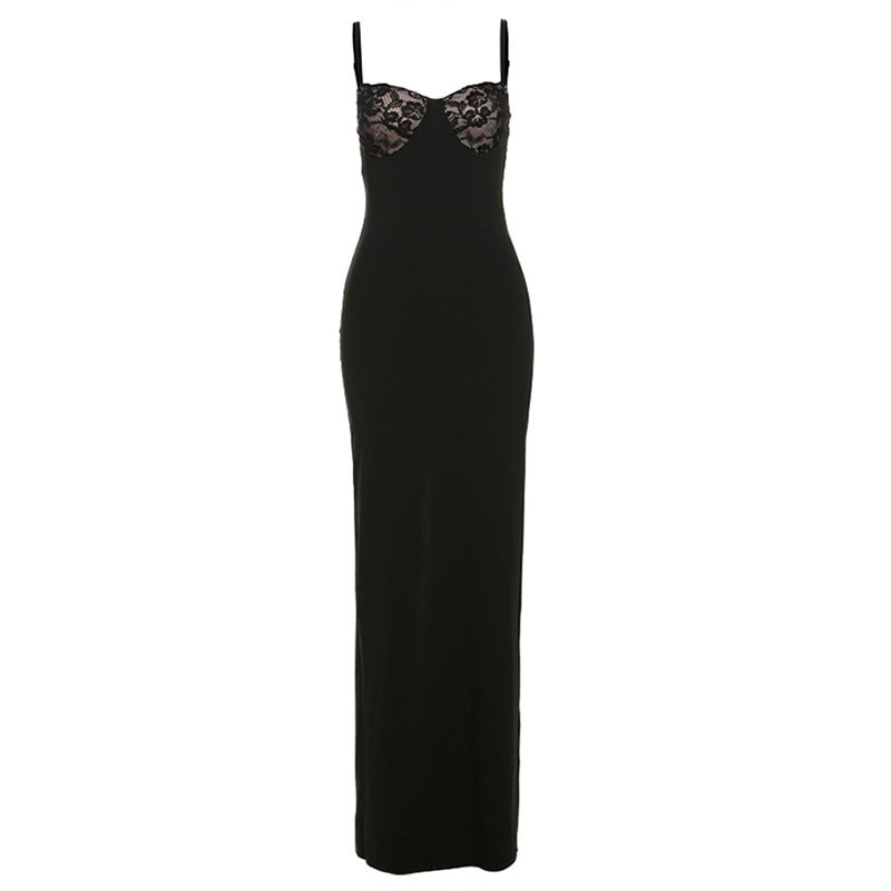 Damen Elegantes Maxikleid mit Spitzenoberteil und figurbetontem Schnitt Echo Archiv