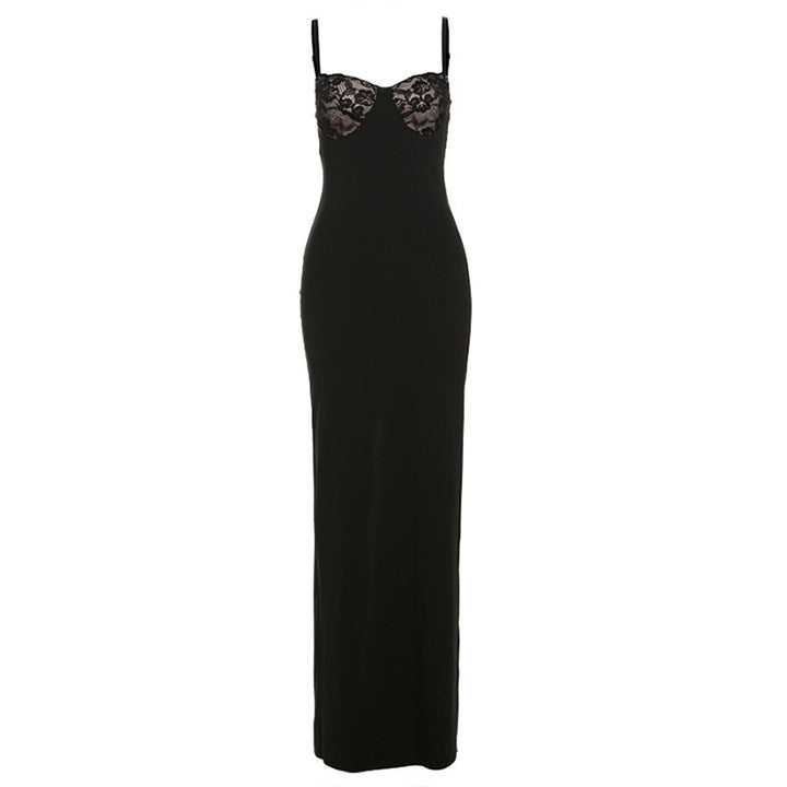Damen Elegantes Maxikleid mit Spitzenoberteil und figurbetontem Schnitt Echo Archiv