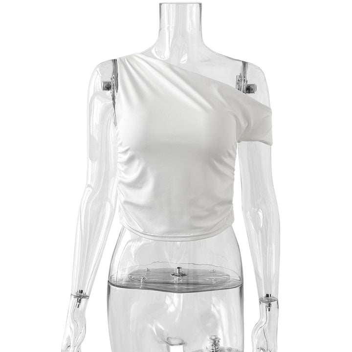 Damen asymmetrisches Crop-Top mit Raffungen Echo Archiv