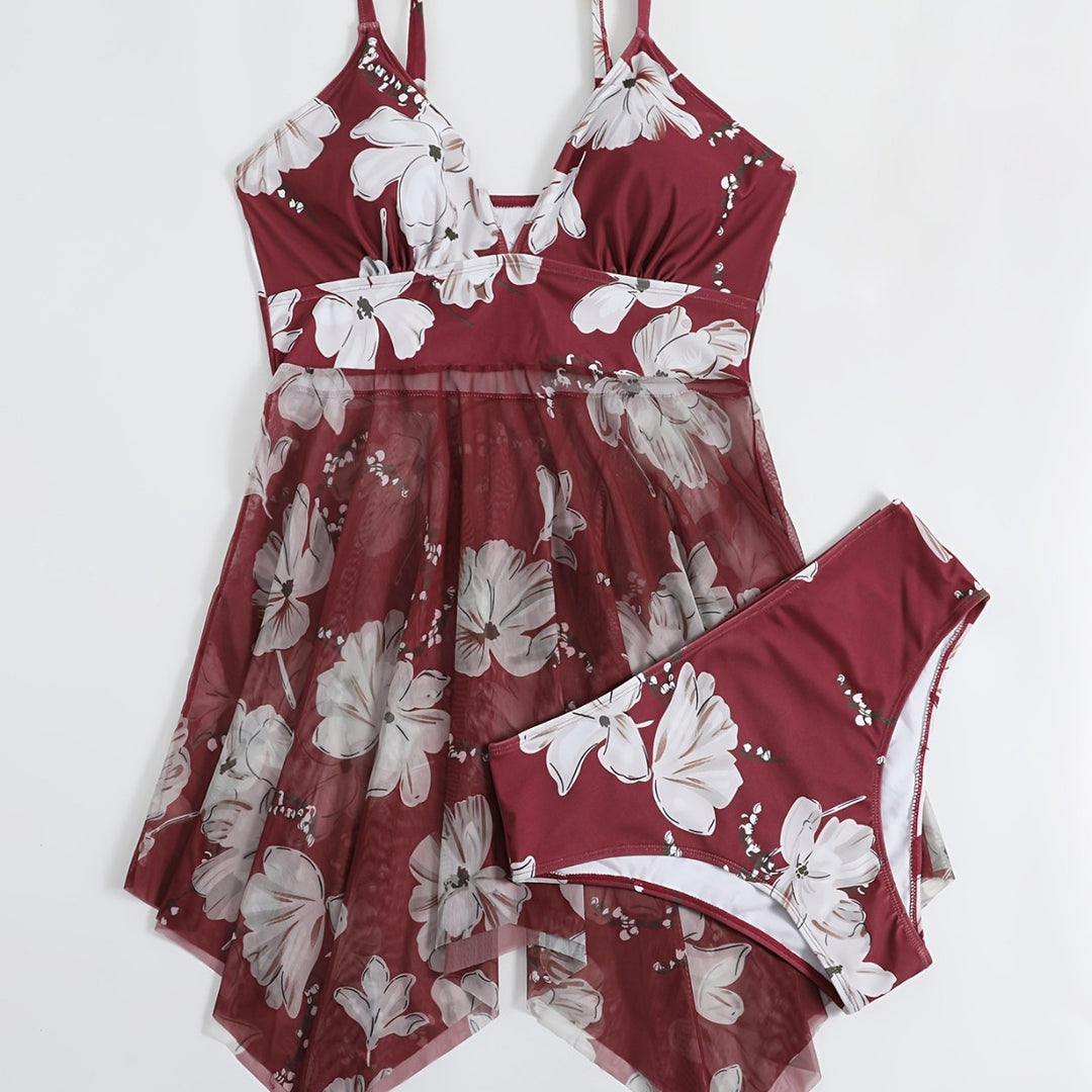 Damen Strandkleid mit floralem Überwurf Echo Archiv