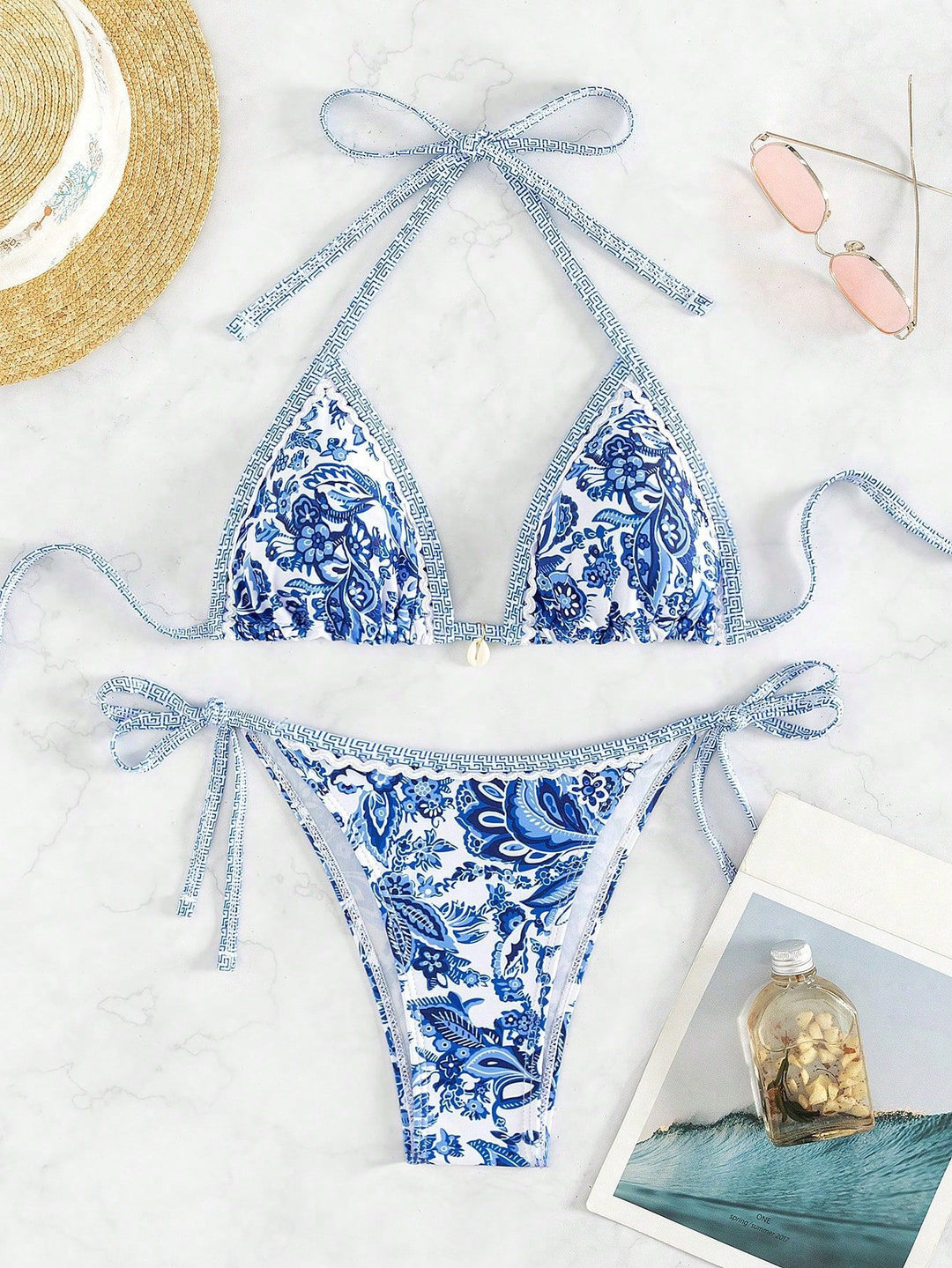Damen Triangel-Bikini mit verstellbaren Bändern und elegantem Detail Echo Archiv