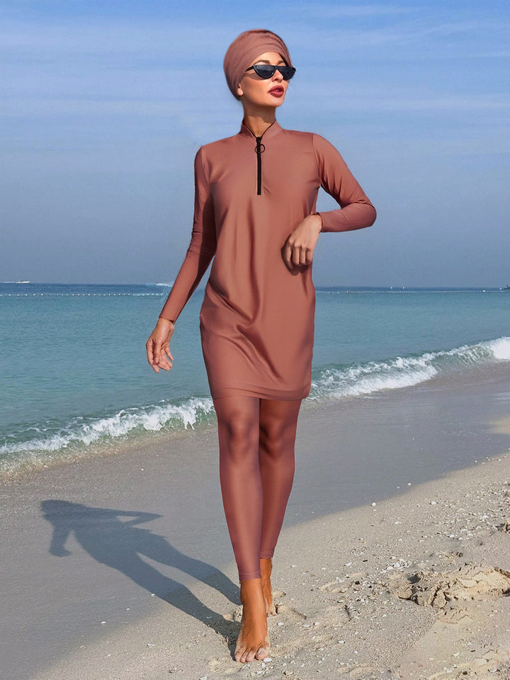 Damen Sportlicher Badeanzug mit langärmligem Design und hohem UV-Schutz Echo Archiv