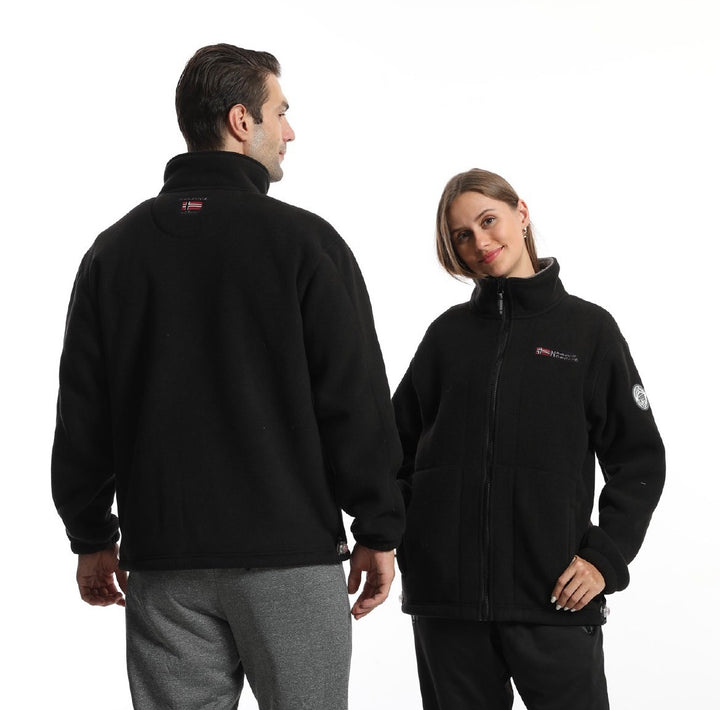 Herren Fleecejacke mit Stehkragen, durchgehendem Reißverschluss und Eingrifftaschen Echoarchiv