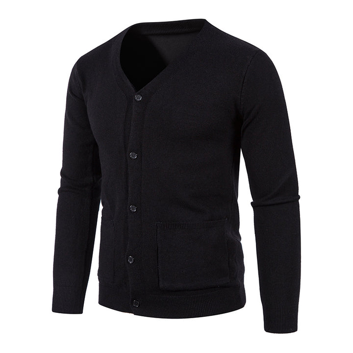 Herren nan leichte Feinstrick-Strickjacke mit V-Ausschnitt, durchgehender Knopfleiste und aufgesetzten Taschen Echo Archiv