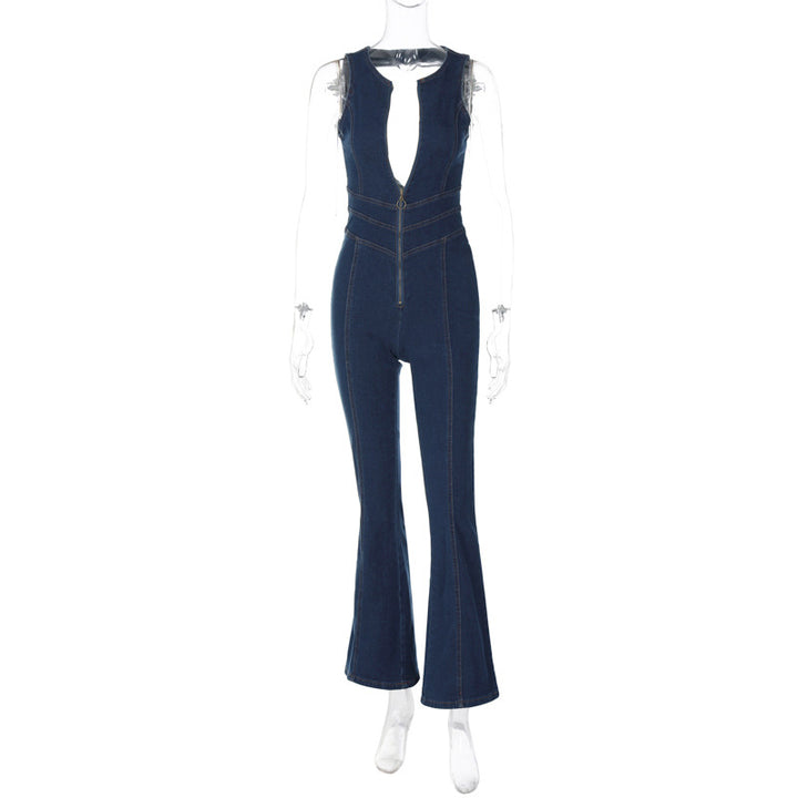 Damen Overall mit raffiniertem Ausschnitt und Schlaghose Echo Archiv
