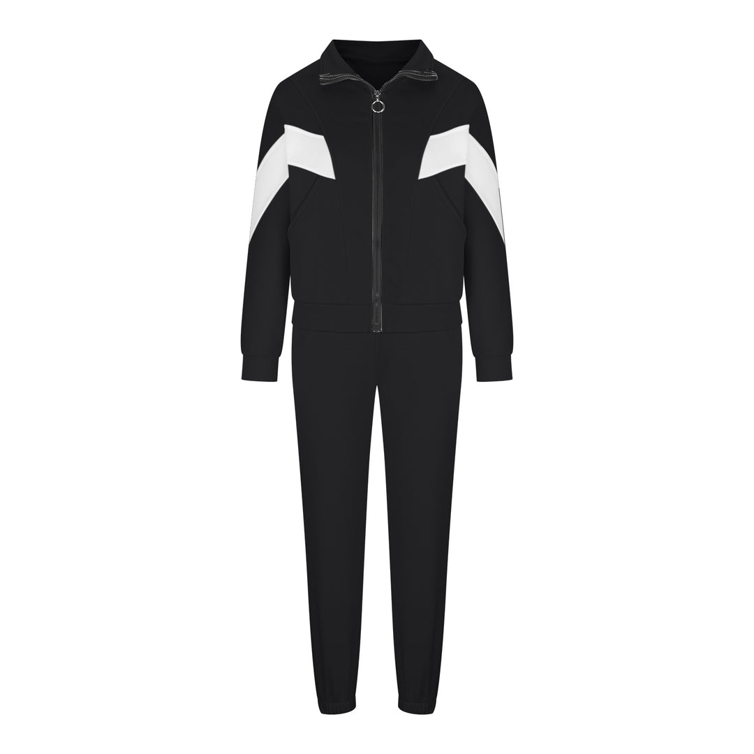 Damen nan athletisches Trainingsset mit Ring-Zipper, eingesetzten Taschen und kontrastierenden Arm-Panels Echo Archiv
