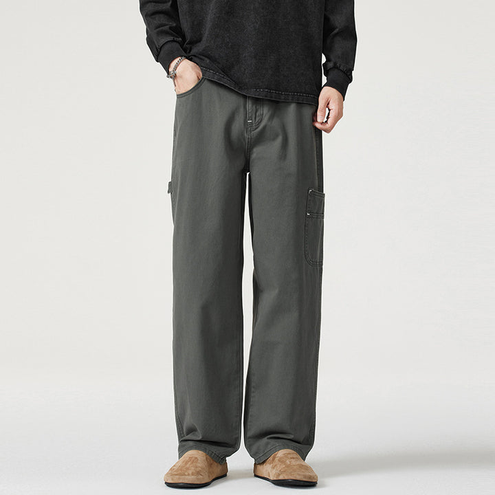Herren Lockerweite Twill-Cargohose mit aufgesetzten Seitentaschen und geradem Bein Echo Archiv
