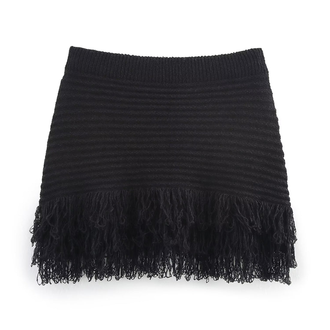 Damen Kurzarm-Strickjacke mit fransigem Saum und dekorativen Knöpfen – Veloura