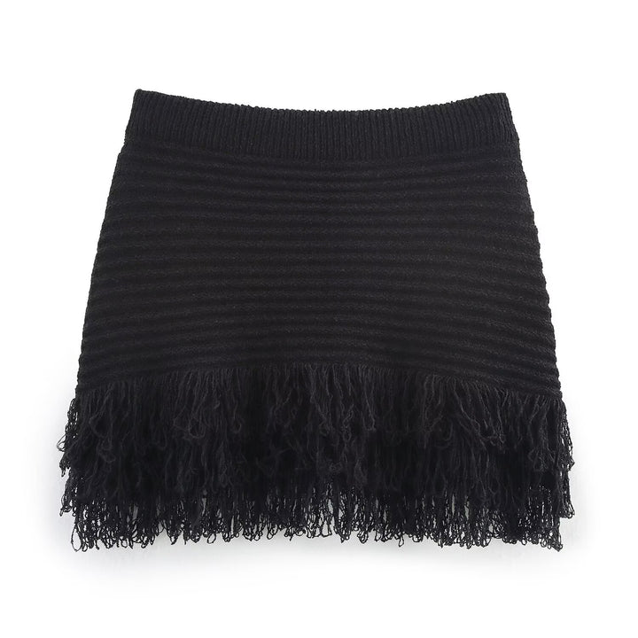Damen Kurzarm-Strickjacke mit fransigem Saum und dekorativen Knöpfen Echo Archiv