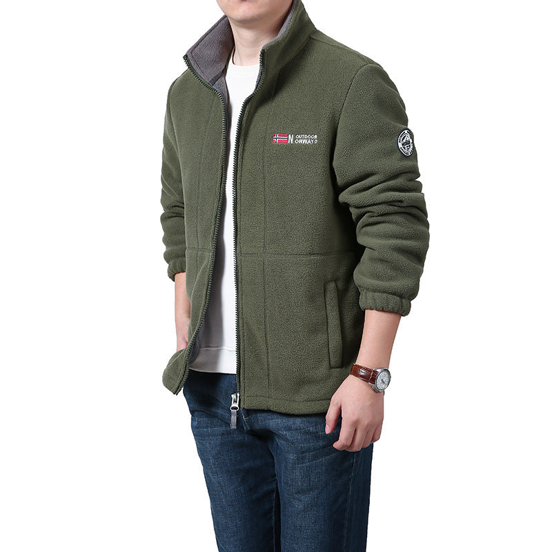 Herren Mikrofleece-Quiltjacke mit Stehkragen, elastischen Bündchen und verdeckten Eingrifftaschen Echo Archiv