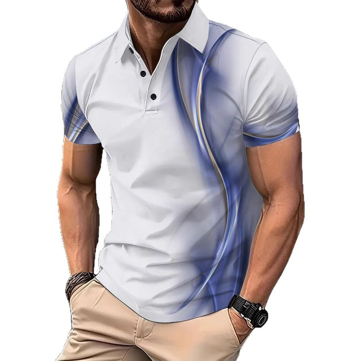 Herren Poloshirt mit modernem grafischen Design und atmungsaktiver Struktur Echoarchiv