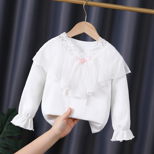 Mädchen Langarmshirt mit eleganter Spitzenverzierung Echo Archiv
