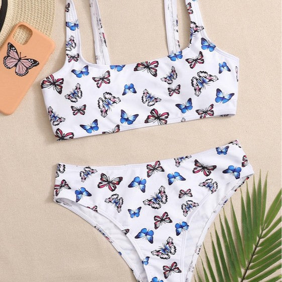 Damen Sportliches Bikini-Set mit verspieltem Schmetterlingsmuster Echo Archiv