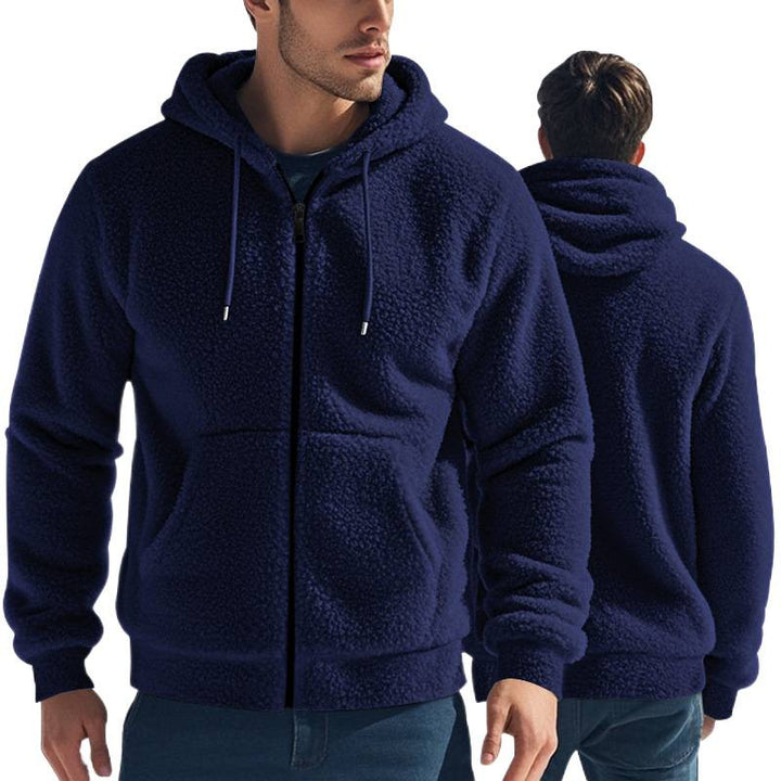 Herren Fleece-Hoodie mit Reißverschluss und Kängurutasche Echoarchiv
