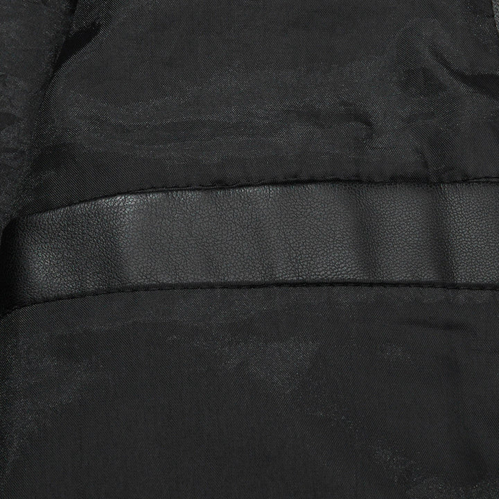 Herren Slim-Fit Kunstleder-Reißverschlussjacke mit Stehkragen und Nahtpaneelen Echo Archiv