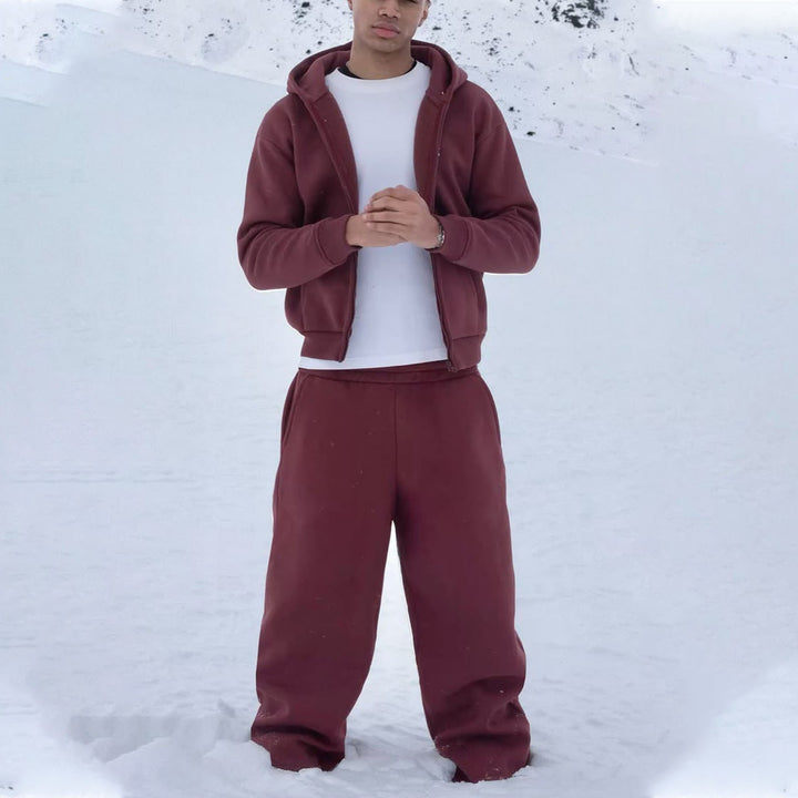 Herren Oversize Zip-Hoodie und Relaxed Sweatpants Set – Cavarno