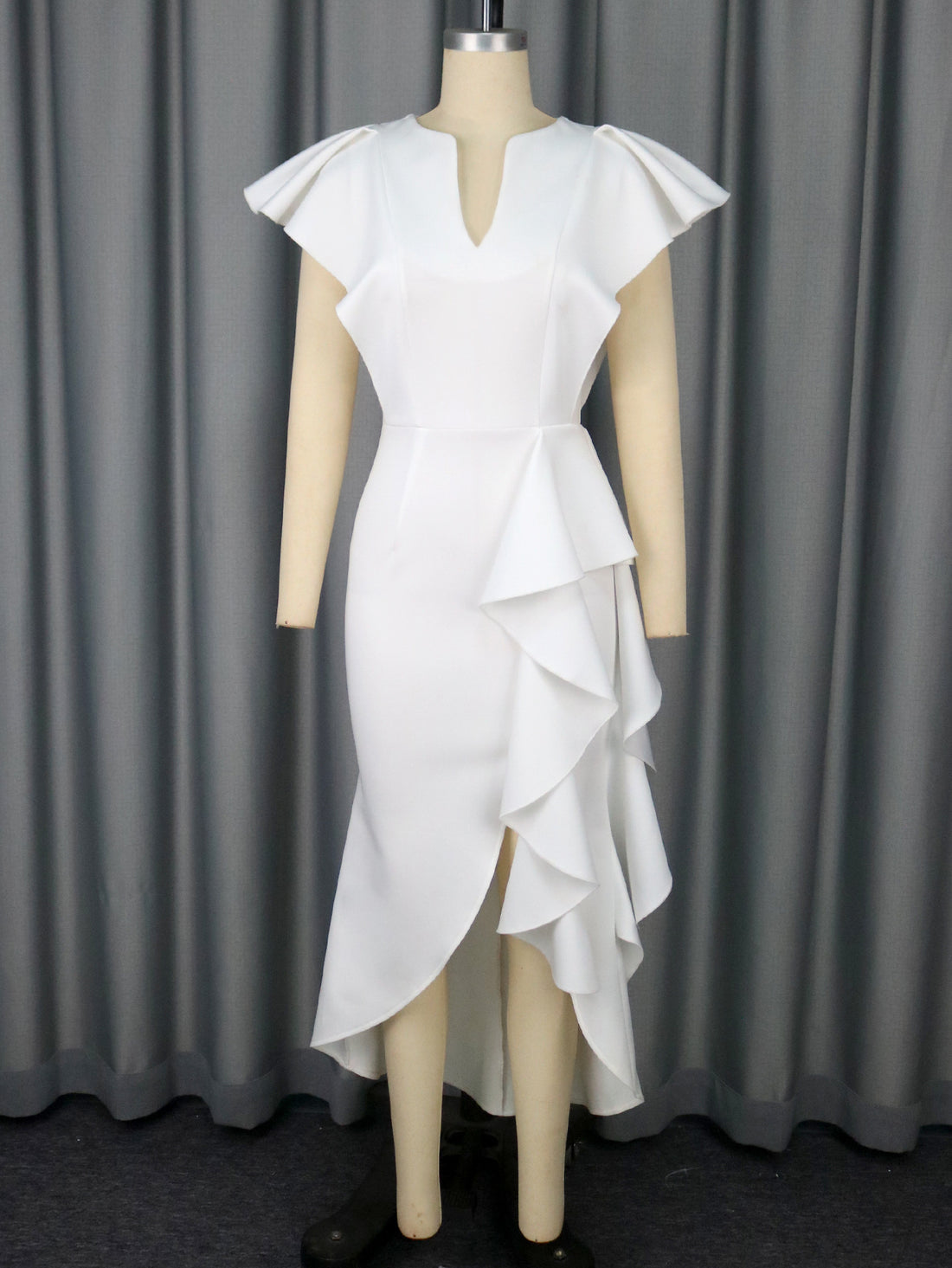 Damen Elegantes Wickelkleid mit voluminösen Drapierungen – Élara