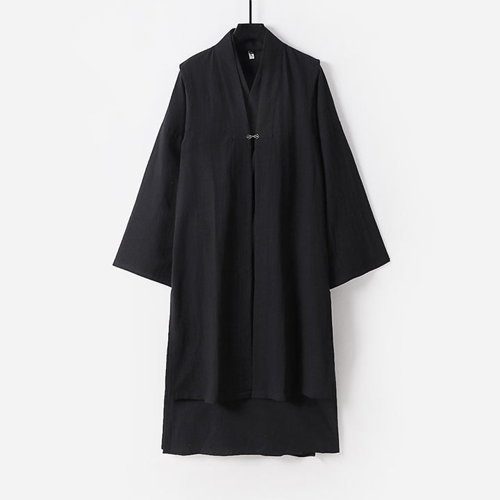 Unisex Langer Oversize-Kimono‑Mantel mit dezentem Knebelverschluss und weiter Silhouette Echoarchiv