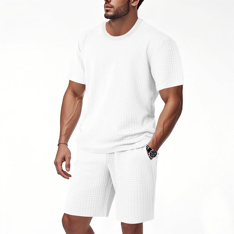 Herren Freizeit-Set aus atmungsaktivem Material mit strukturiertem Design Echoarchiv