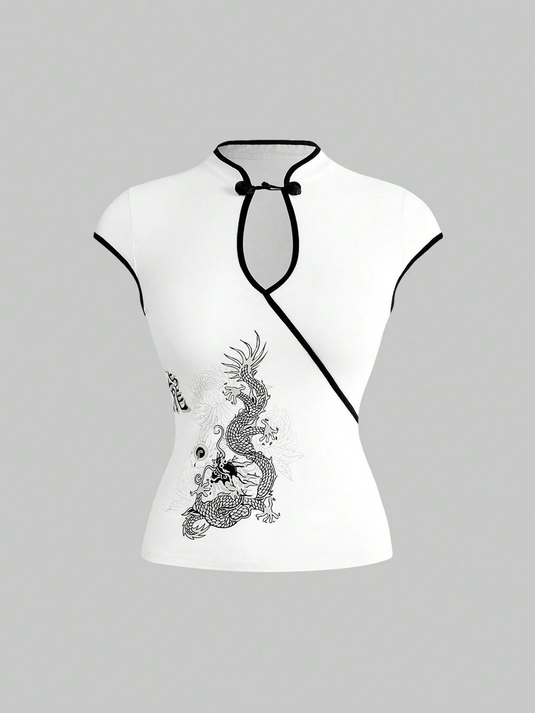 Damen Chinesische Seidenbluse mit kunstvollem Drachenmotiv Echo Archiv