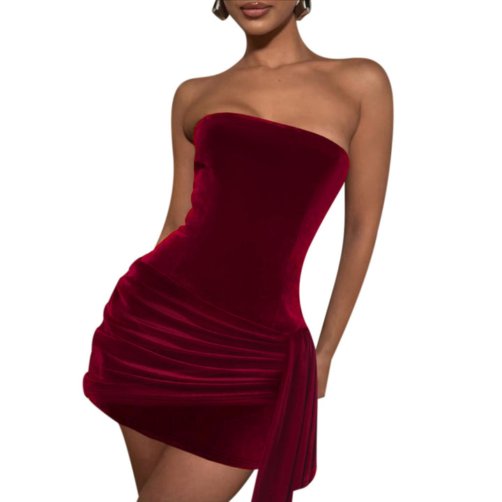 Damen verführerisches Bustier-Kleid mit asymmetrischem Rüschensaum Echo Archiv