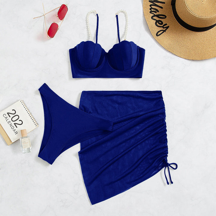 Damen Bandeau-Bikini mit eleganten Perlen-Trägern Echo Archiv