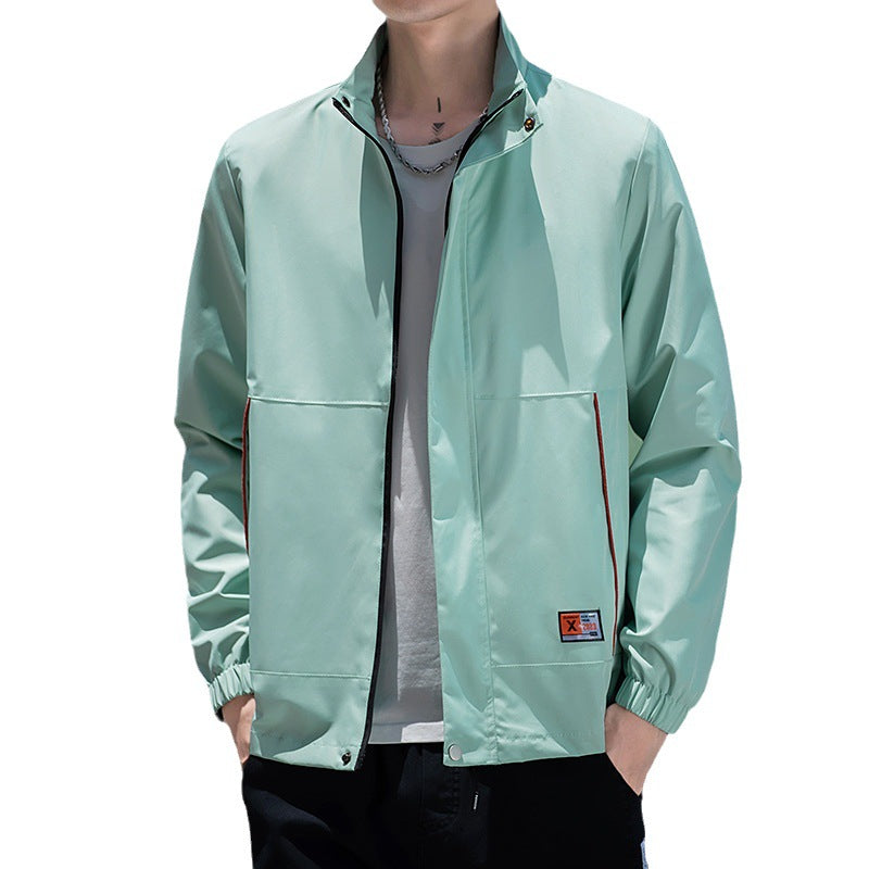 Herren wasserabweisende Sportjacke mit elastischen Bündchen und hohem Kragen Echoarchiv