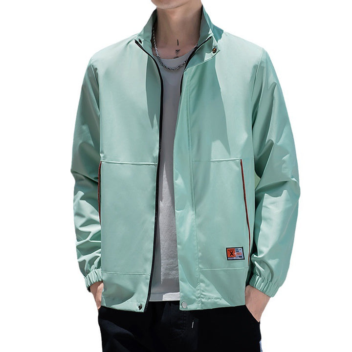 Herren wasserabweisende Sportjacke mit elastischen Bündchen und hohem Kragen Echoarchiv