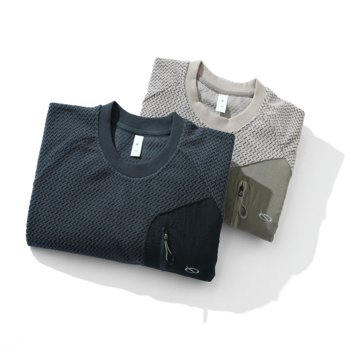Unisex Strukturiertes Waffel‑Sweatshirt mit Brustzipptasche Echoarchiv