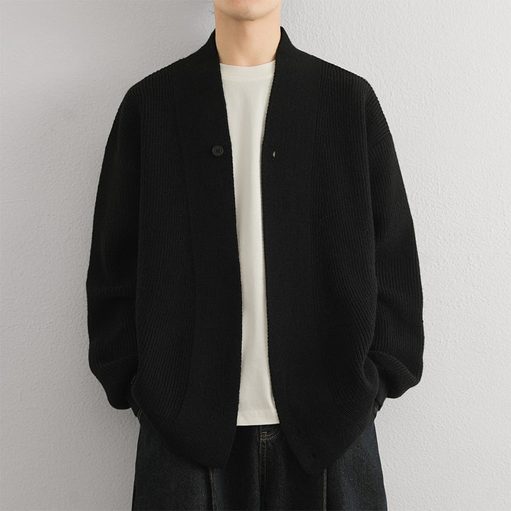 Herren lässige Strickjacke mit offenem Kragen Echoarchiv