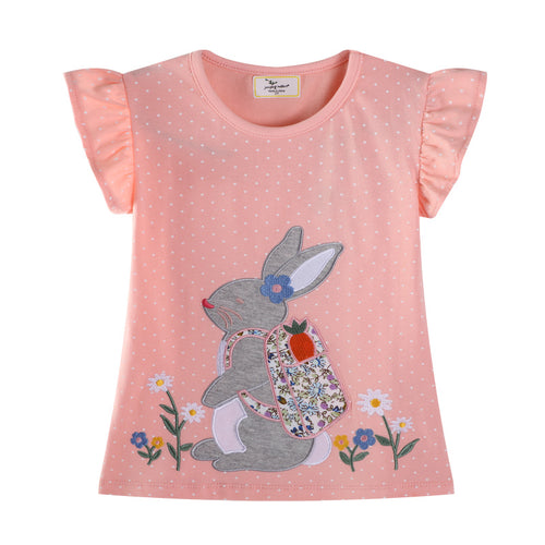 Mädchen T-Shirt mit niedlicher Hasenapplikation Echo Archiv