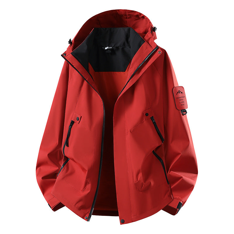 Herren Zwei-in-eins Wetterschutzjacke mit abnehmbarer Steppweste und verstellbarer Kapuze Echoarchiv