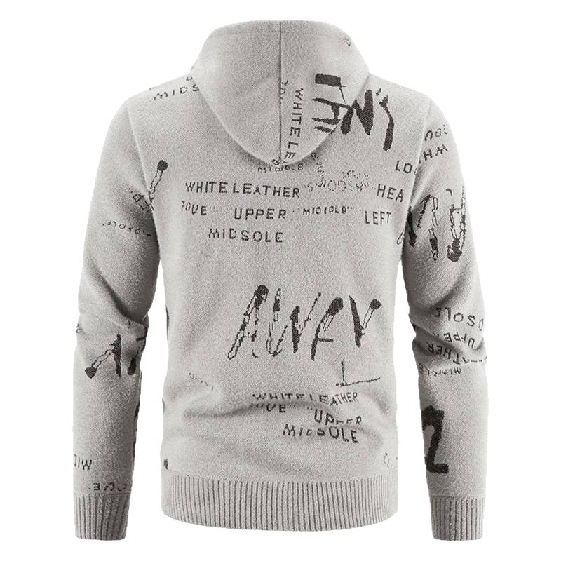 Herren modische Kapuzenjacke mit kreativem Print Echoarchiv