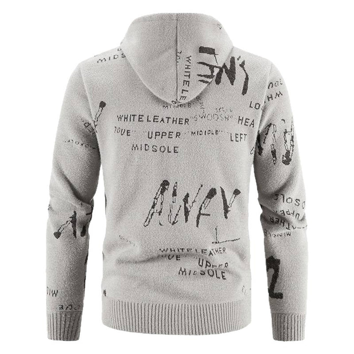 Herren modische Kapuzenjacke mit kreativem Print Echoarchiv