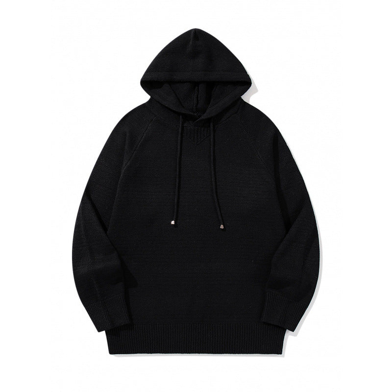 Unisex Oversize Strickkapuzenpullover mit Raglanärmeln und Rippbündchen Echo Archiv