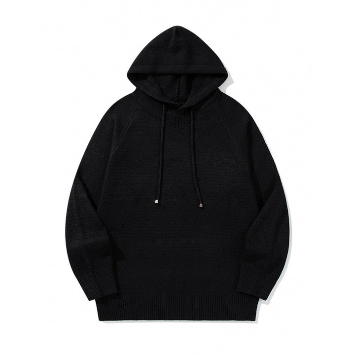 Unisex Oversize Strickkapuzenpullover mit Raglanärmeln und Rippbündchen Echo Archiv