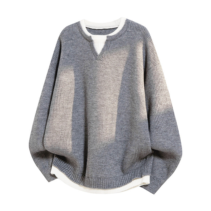 Damen Eleganter lässiger Pullover mit V-Ausschnitt und weitem Schnitt Echoarchiv