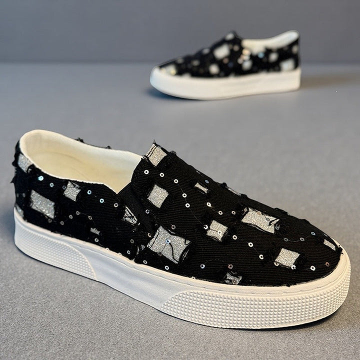 Damen Modische Slip-On Sneakers mit funkelnden Applikationen Echo Archiv