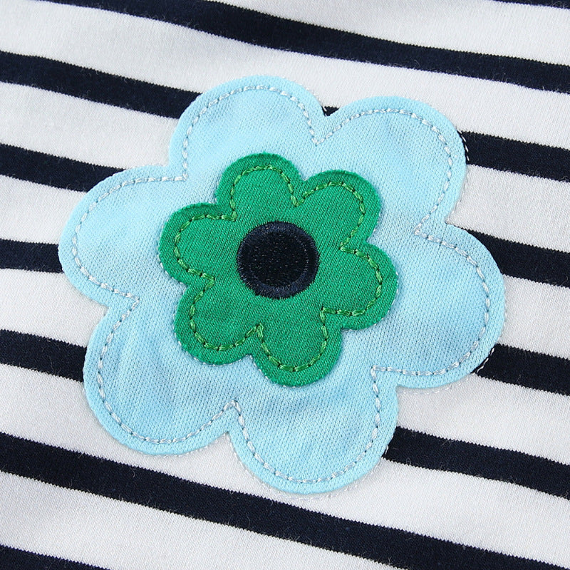 Mädchen T-Shirt Kleid mit bunten Blumenapplikationen Echo Archiv