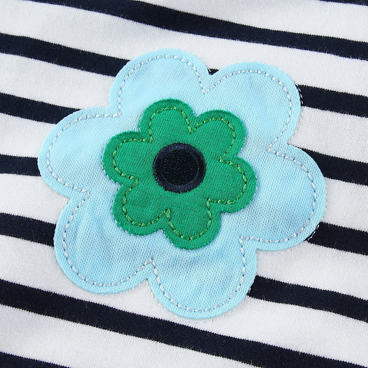 Mädchen T-Shirt Kleid mit bunten Blumenapplikationen Echo Archiv