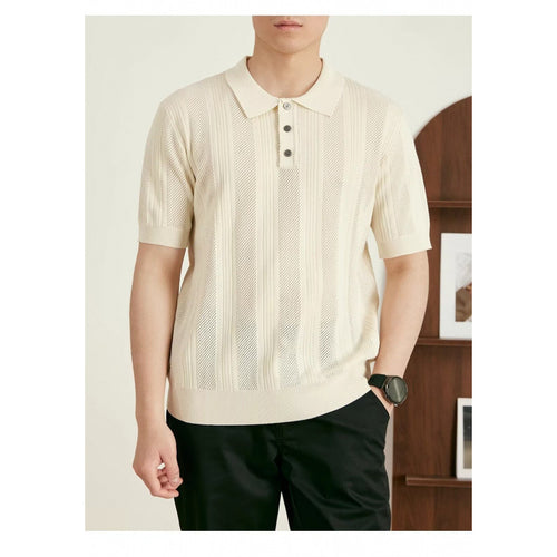 Herren Kurzarm Strick-Polo-Shirt Echo Archive