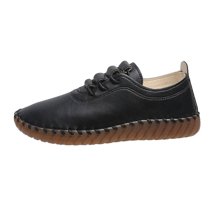 Damen handgenähter Komfort-Sneaker mit elastischer Schnürung und profilierter Kautschuksohle Echo Archiv