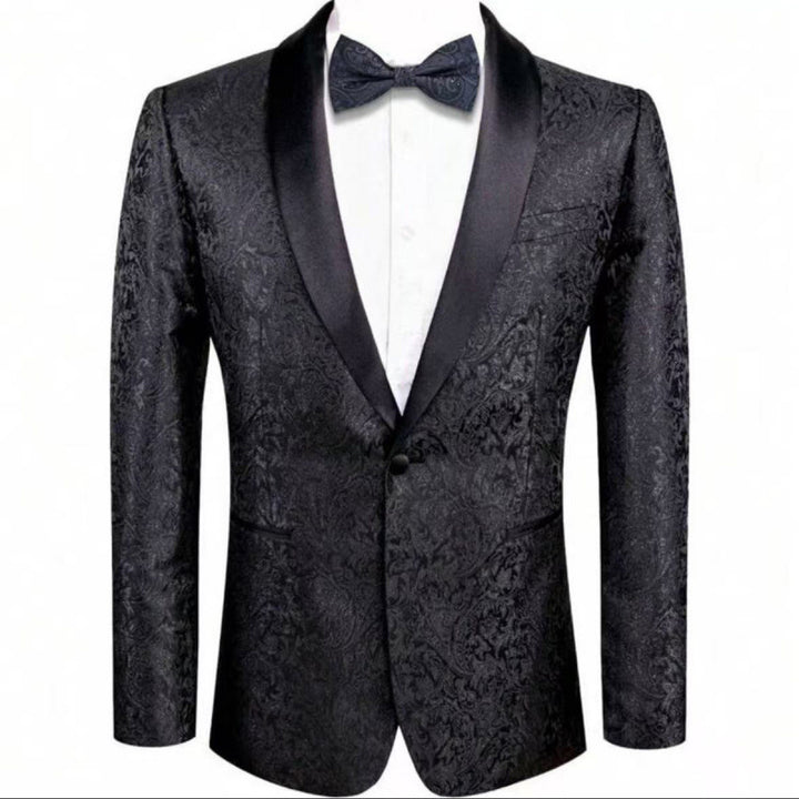 Herren Festlicher Jacquard-Smoking-Blazer Echoarchiv