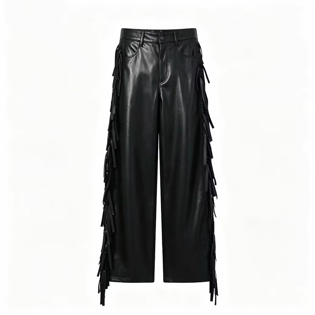 Damen Kunstlederhose mit Fransenbesatz Echo Archiv