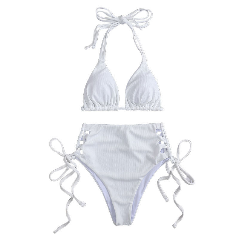 Damen Triangel-Bikini mit hohem Bund und verstellbaren Bindebändern Echo Archiv