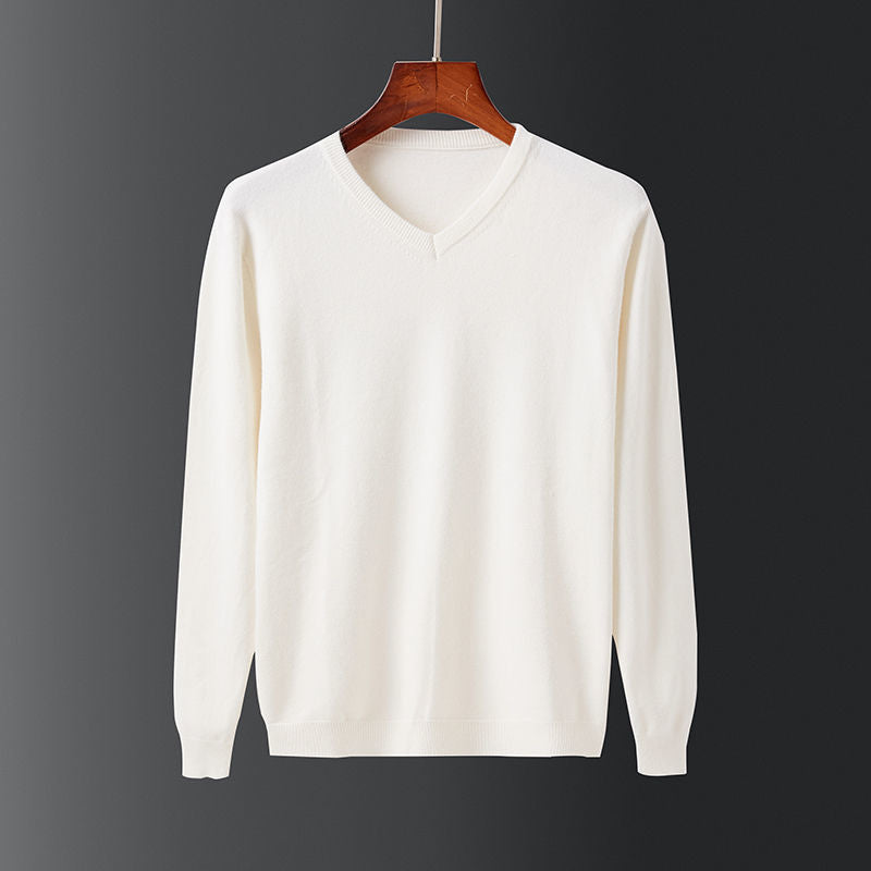 Herren eleganter V-Ausschnitt Pullover aus feiner Wolle Echoarchiv