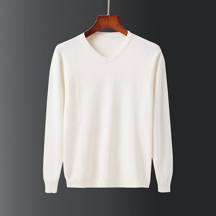 Herren eleganter V-Ausschnitt Pullover aus feiner Wolle Echoarchiv